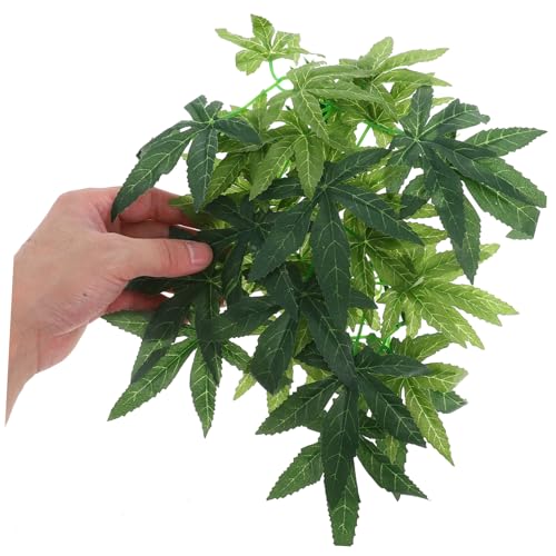 FOMIYES Realistic Fake Rattan Plants for Bearded Dragon Tank Reptile Habitat Decorations with Suction Cups