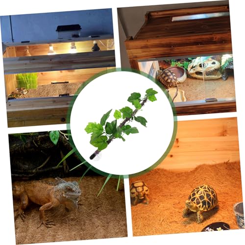VILLCASE Artificial Jungle Vines Climbing Branch with Suction Cup, Bendable Faux Reptile Habitat Decor for Bearded Dragons, Snakes, Frogs, and Lizards Terrarium