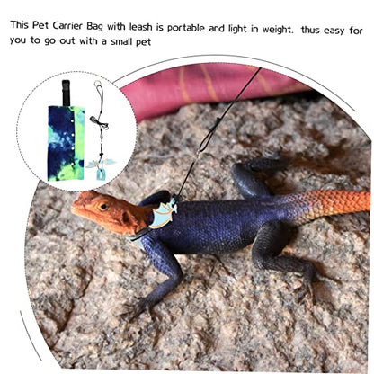Balacoo Portable Reptile Carrier Bag with Adjustable Leash for Outdoor Lizard Walking Soft Comfortable Material Lightweight Pet Sling for Travel Cycling and Shopping in Blue