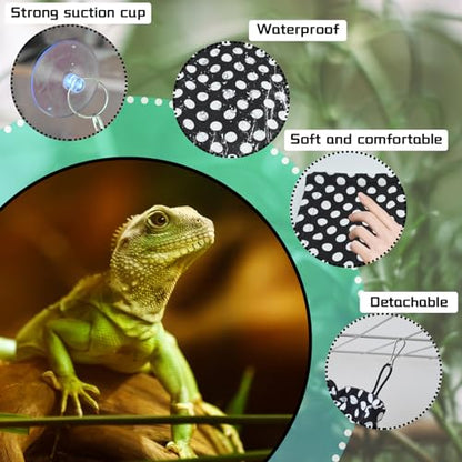 PINVNBY Crested Gecko Tank Hammock,Leopard Gecko Hammock Reptile Lounger with 2 Suction Cups Hooks Bearded Dragon Tank Accessories Lizards Soft Hanging Bed for Lizard Reptiles Gecko(2 Pcs)