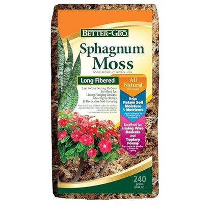 Better-Gro Sphagnum Moss - 100% Natural, Long-Fiber Moss for Orchids, Ferns, and Host & Better-Gro Special Orchid Mix - Premium Grade Orchid Bark Potting Mix for Potting, Repotting, Enhanced