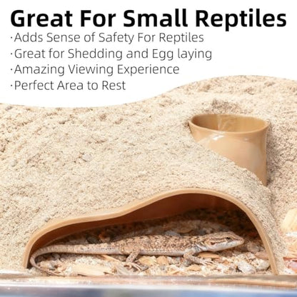 Reptile Underground Corner Cave Viewing Hide Lizard Hognose Leopard Snake Gecko Hideout Habitat Tank Enrichment Reptile Decoration Accessories Toys Ornaments Supplies