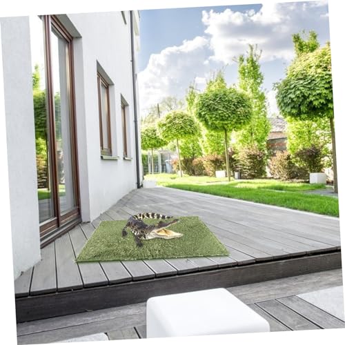 2pcs Reptile Carpet Substrate Liner Natural Simulation Moss Terrarium Mat for Turtles Snakes Lizards Comfortable Habitat Cushion for Reptiles Easy to Clean