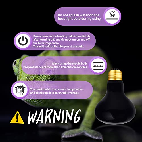 75W Night Heat Lamp Heating Infrared Bulb, Moonlight Bulb Reptile Heat Lamp UVA Spot Lamp for Reptile and Amphibian - Lizard Tortoise Snake Chameleon Spider 2 Pack