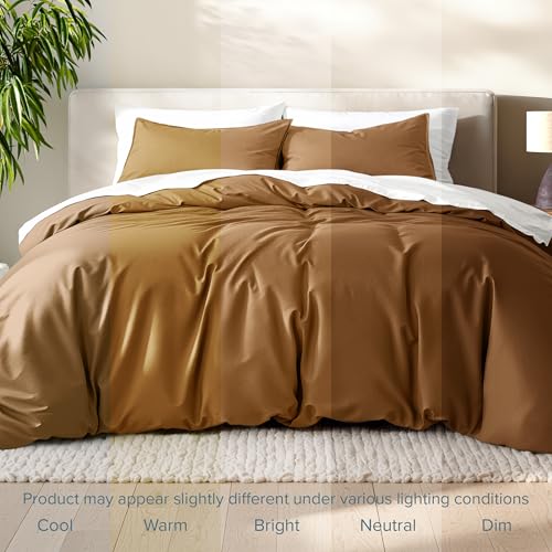 Bare Home Bedding Duvet Cover Extra Long Size - Premium 1800 Super Soft Collection - Lightweight, Cooling - Soft Breathable Bedding Duvet Cover (Twin/Twin XL, Caramel) - color: 08 - Caramel (No Comforter), size: Twin/Twin XL