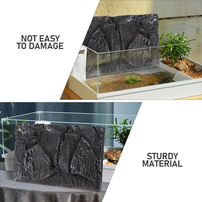 3D PU Material Reptile Tank Background Board Stone Decorative Panel for Turtle Habitat Waterproof and Easy to Install for Aquatic and Terrestrial Environments