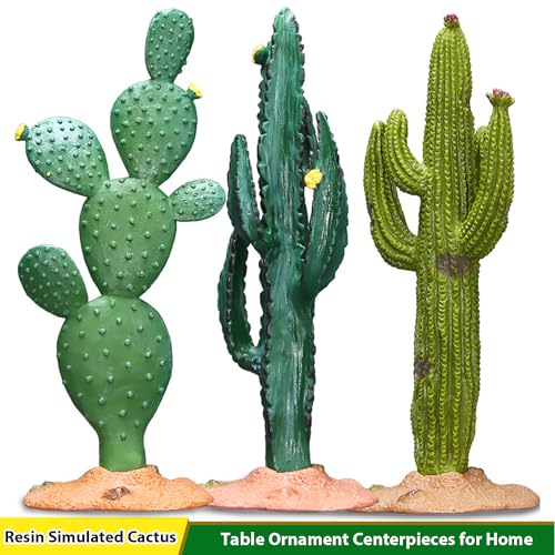 3pcs Green Simulated Cactus Artificial Sand Decoration - Decorative Fake Cactus Plant Table Decoration
