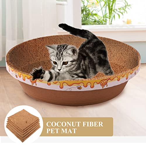POPETPOP 6pcs Natural Coconut Fiber Pads for Chickens Reptiles Multi-use Breeding Mat for Pet Eggs Easy to Chicken Nesting Pads Lightweight