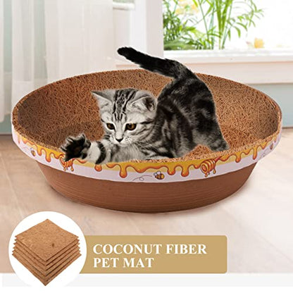 POPETPOP 6pcs Natural Coconut Fiber Pads for Chickens Reptiles Multi-use Breeding Mat for Pet Eggs Easy to Chicken Nesting Pads Lightweight