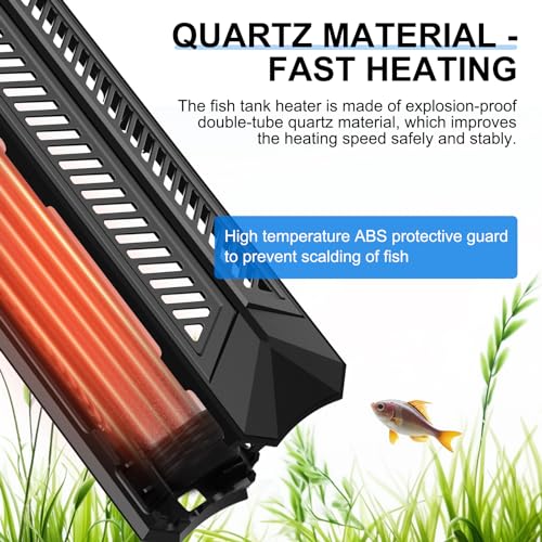 fishkeeper Aquarium Heater, 1000 W Adjustable Fish Tank Heater with Digital Display Controller, Submersible Water Heater with Over-Temperature Protection for Saltwater Freshwater 106-264 Gallon - size: 1000W