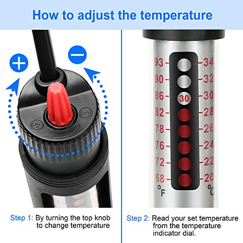 DaToo Aquarium Heater Fish Tank Heater Submersible 25 Watt, 1 Yr Warranty