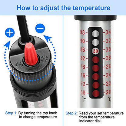 DaToo Aquarium Heater Fish Tank Heater Submersible 25 Watt, 1 Yr Warranty