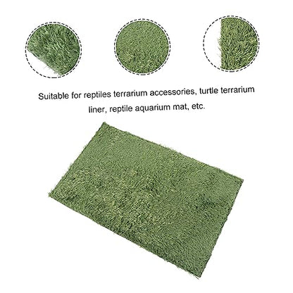 VILLCASE Reptile Carpet Mat 2pcs Lizard Supplies for Tortoise Moss Reptile Carpet Terrarium Substrate Liner Waterproof Heat Retaining