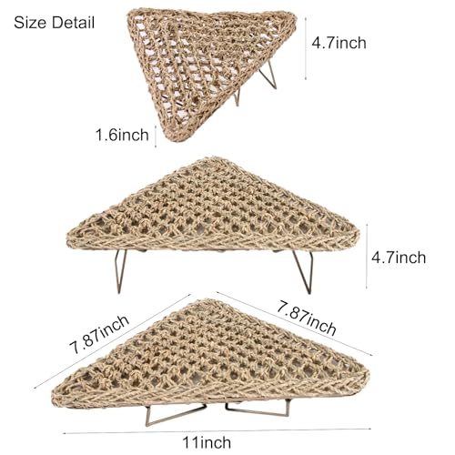 Bearded Dragon Hammock Bearded Dragon Accessories - Durable Reptile Basking Platform with Sturdy Metal Legs Bed for Lizards, Snakes Frogs Hermit Crabs - Terrarium Habitat Decor (Triangle, Small)