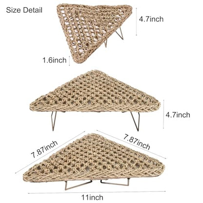 Bearded Dragon Hammock Bearded Dragon Accessories - Durable Reptile Basking Platform with Sturdy Metal Legs Bed for Lizards, Snakes Frogs Hermit Crabs - Terrarium Habitat Decor (Triangle, Small)