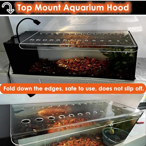 Acrylic Aquarium Anti-Jump Cover & Cat-Proof Terrarium Lid, Fish Tank Top Mount Hood with Hole, Fits 8-20 Inch Tanks (L40xW20cm/15.7x7.9in) - size: L45xW45cm/17.7x17.7in