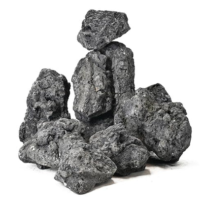 Black Lava Rocks 20lb Natural Volcanic Stones for Aquarium Fire Pit Bonsai Succulent Planters Terrarium Paludarium Garden Landscaping Decor,7-8 Pcs 4-9 inches - size: 20LB(7-8pcs)4-9in.