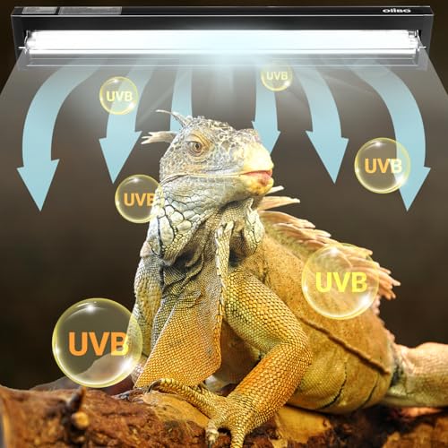 T5 HO Reptile Light Fixture UVB Lighting Combo Kit, Terrarium Lamp Hood Light with UVB 10.0 for Bearded Dragon, Gecko, Lizard (39W) - size: 39W