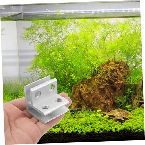 POPETPOP 1set Aluminium Alloy Glass Shelf Bracket Clips Glass Clamp for Thickness Mirror Fixing Clips for Terrariums Fish Tanks and Vegetable Sinks