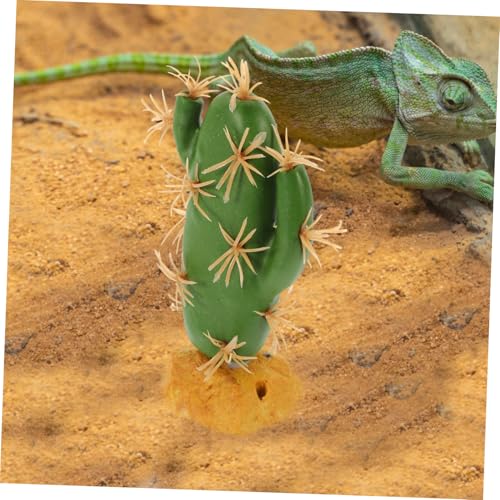 COLLBATH Faux Cactus Reptile Decor Plastic Resin Simulated Plant for Terrarium and Aquarium Safe Lizard Tank Accessory Vibrant Natural Look for Amphibian Habitat