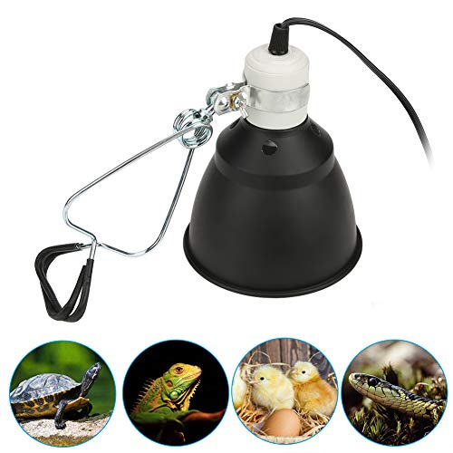 KUIDAMOS 300W Reptile Heating Lamp Socket Ceramica UVA/UVB Bulb Lamp Light Holder with Anti-Hot Cage Light Holder for Reptiles Reptile Heat lamp Dome with Habitat Lighting