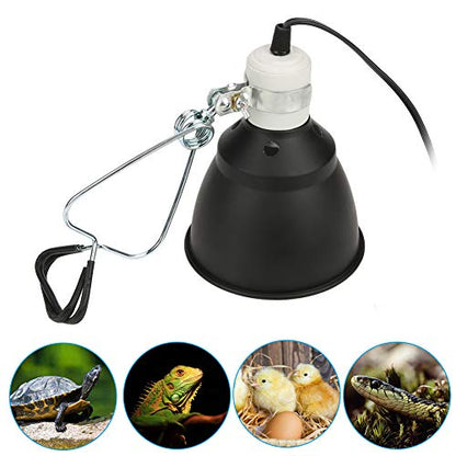 KUIDAMOS 300W Reptile Heating Lamp Socket Ceramica UVA/UVB Bulb Lamp Light Holder with Anti-Hot Cage Light Holder for Reptiles Reptile Heat lamp Dome with Habitat Lighting