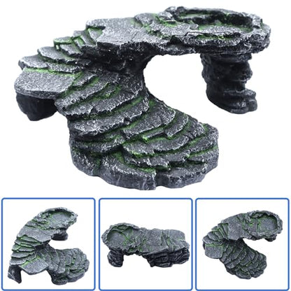 Extra Large Turtle Resting Basking Platform Reptile Terrarium Shale Rock Reptile Habitat Accessories Decorations Aquarium Ornament Rock Landscaping Shale Scape Step Ledge & Cave Hideout