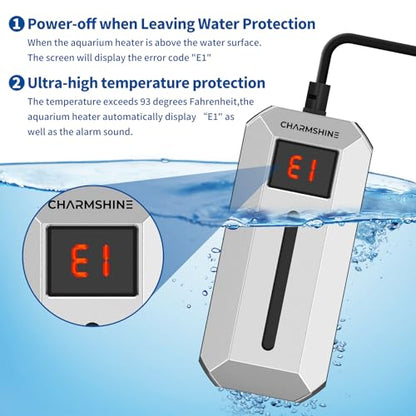 Submersible Aquarium Heater with LED Digital Display 150W Fish Tank Heater for 14-22 Gallon Freshwater Saltwater Tank, Auto Thermostat Overheat Protection(Not Suitable for Low-Water Turtle Tanks)
