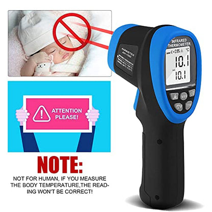 AIOMEST Digital Infrared Thermometer - Non Contact High Temperature Gun AI-1500 Infra Pyrometer Temp Gauge -58~2732℉ Handheld IR Laser Reader for Cooking Kiln HVAC (NOT for Human Temp) - color: Blue