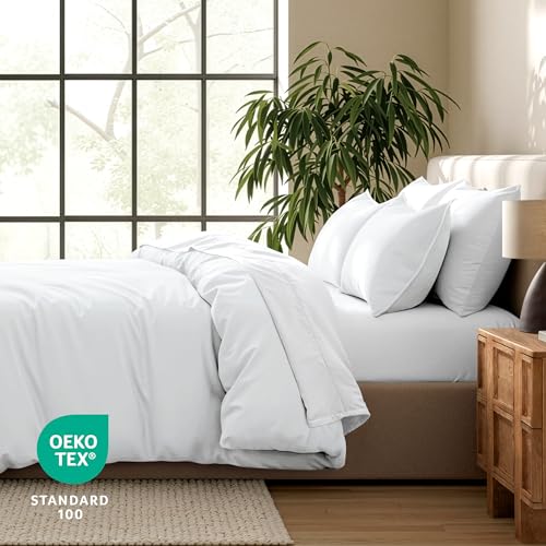 Bare Home Bedding Duvet Cover Extra Long - Premium 1800 Super Soft Collection - Lightweight, Cooling Duvet Cover - Soft Breathable Bedding (Twin/Twin XL, White) - color: 01 - White (No Comforter), size: Twin/Twin XL
