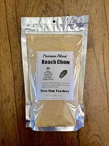 5 lb. Roach & Cricket Chow – Balanced Protein, Calcium-Fortified Diet by Five-Star Feeders – Resealable Mylar Bag