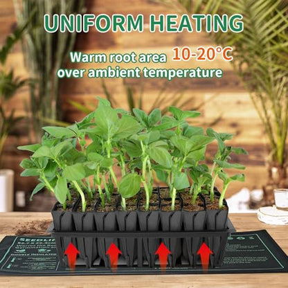 Seedling Heat Mat 3 Pack Durable Waterproof Plant Heating Pad 10"x 20.75" for Germination, Indoor Gardening, Greenhouse - size: 3 PACK