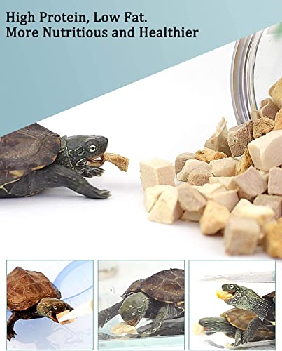 3 in 1 Meat Turtle Food - Chicken & Duck & Fish Meat Natural Freeze Dried Human-Grade Turtle Treats (8 OZ) - color: 8 OZ