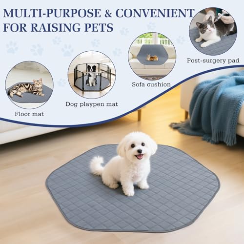 2-in-1 Small Animals Playpen with Pad, Waterproof Small Pet Cage Tent with Reusable Pad, Portable Outdoor Yard Fence with 3 Metal Rod for Chick/Kitten/Puppy/Guinea Pig/Rabbits/Chinchillas, Green+Gray - color: U-Green+Gray