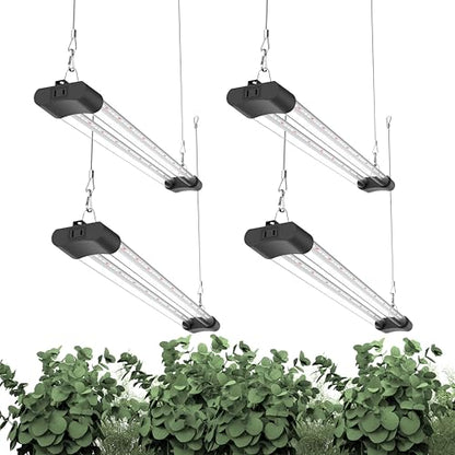 LED Grow Light Full Spectrum Light Linkable 5000K Daylight + 660nm Red Indoor Plant Lighting Fixture (4-Pack 2 FT) - size: 2FT (4-Pack)