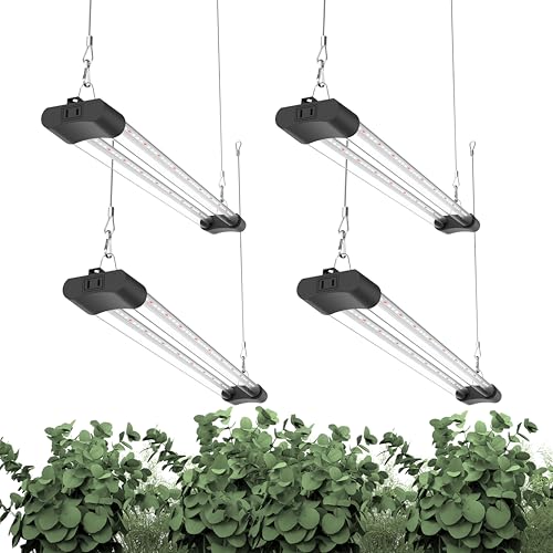 LED Grow Light Full Spectrum Light Linkable 5000K Daylight + 660nm Red Indoor Plant Lighting Fixture (4-Pack 2 FT) - size: 2FT (4-Pack)