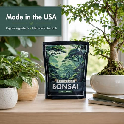 Premium Bonsai Soil Mix for Thriving Indoor Bonsai Trees - Perfect Potting Soil for All Bonsai Varieties - Organic Blend for Optimal Growth - Indoor Plant Soil - 4 Quarts - style: Bonsai Plant Soil Mix