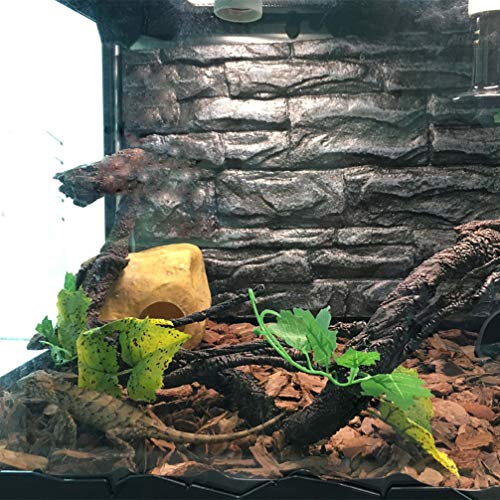 POPETPOP Reptile Vines for Climbing-Artificial Jungle Forest Bend Branch Terrarium Cage Habitat Decor for Lizard Spider Chameleon Snakes Gecko Frogs Small Pet