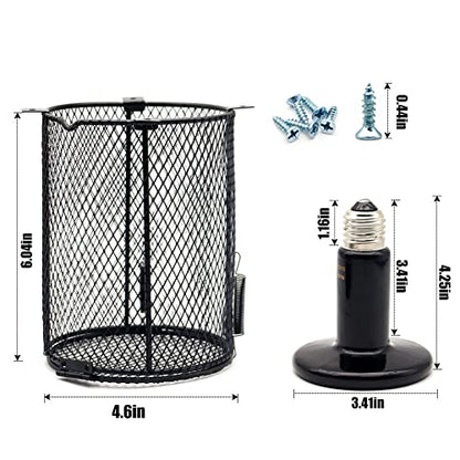 Reptile Lampshade Anti-Scald Heating Lamp Guard 100W 100W Ceramic Lamp & Heater Guard for L Lizards Spider Scorpion Protection