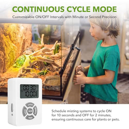 BN-LINK Digital Outlet Timer with Interval Repeat Cycle Indoor,24 Hour Programmable Outlet Timers for Electrical Outlet, Energy Saving 3 Prong Plug-in Outlet with Countdown On/Off,125V/15A/1875W - color: 24 Hour, 1 Outlet, 1-pack