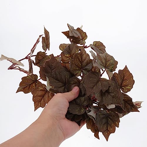 POPETPOP Terrarium Container Plants Habitats Leaves Hanging Terrarium Plant Vines with Suction Cups for Turtle Beared Dragon Hermit Crab Lizards Geckos Snake