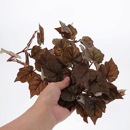 POPETPOP Terrarium Container Plants Habitats Leaves Hanging Terrarium Plant Vines with Suction Cups for Turtle Beared Dragon Hermit Crab Lizards Geckos Snake