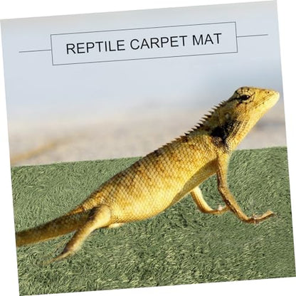 BESTonZON 2Pcs Reptile Carpet Mats for Terrarium Substrate Durable Washable Imitation Moss Mat for Lizards Snakes Turtles Comfortable Habitat Liner
