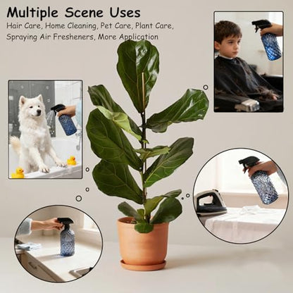 YYTSGG Glass Plant Mister Bottle, 13.5oz Refillable Water Spray Bottle with Adjustable Mist Nozzle for Indoor Flowers, Outdoor Gardening, Cleaning, Hair and Pets Care(Grayish Blue) - color: Grayish Blue