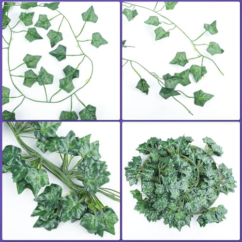 Alotiki 18 Pack 126 Feet Vines,Ivy,Ivy Garland,Fake Ivy,Fake Leaves,Ivy Vines,Artificial Vines,Green Vines,Leaves Room Decor,Vines for Bedroom,Wall Decor,Wedding Party - size: 18