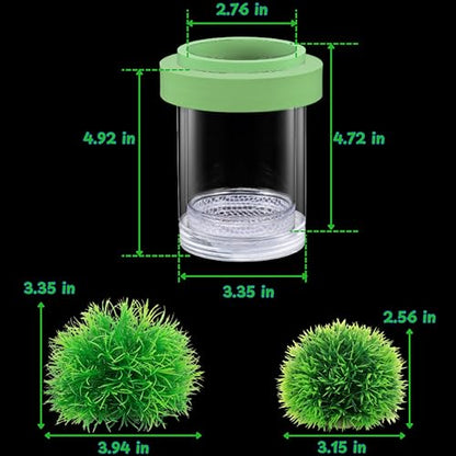 Betta Guppy Breeding Box for Fish Tank and Artificial Plants, Floating Guppy Breeding Box with Suction Cups, Acrylic Breeder Isolation Incubator for Aquarium Tank, Hatchery Breeder Chamber (Green, M)