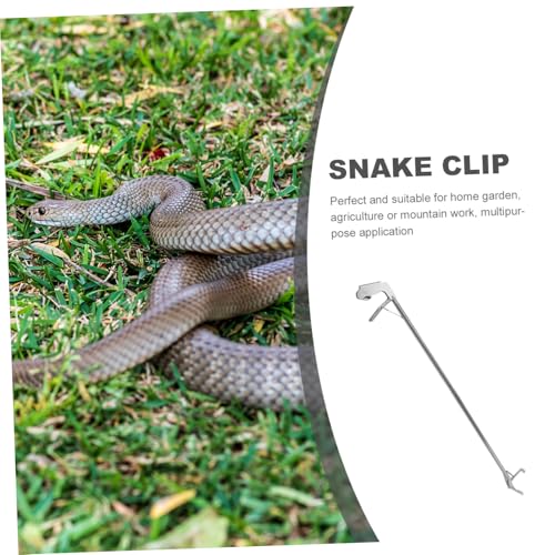 Stainless Steel Snake Catcher Clip Reptile Grabber with Lock Non-Slip Grip for Safe Snake Handling and Secure Capture in Garden and Zoo Use