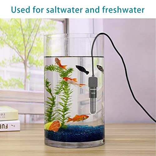 Mini Submersible Aquarium Heater, 10/20/25/50/100/150 Watts Adjustable Fish Tank Heater, Built-in Thermometer, External Temperature Controller, Smart Memory, Used for 1-60 Gallons (10W Plug) - size: 10W PLUG