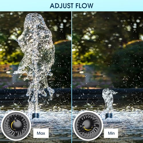 NFESOLAR Submersible Pump, 400GPH Ultra Quiet Submersible Water Pump with Dry Burning Protection 8ft High Lift for Fountains, Hydroponics, Ponds, Aquariums & More KF205 - size: 400GPH