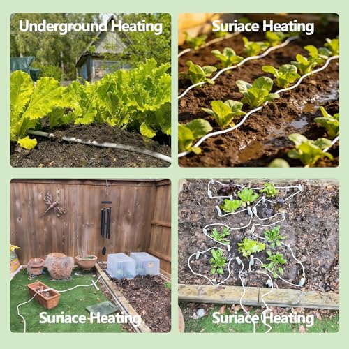 205W Soil Heating Cable with Thermostat 50Ft Electric Soil Warming Cable Energy Efficient for Greenhouse Plant